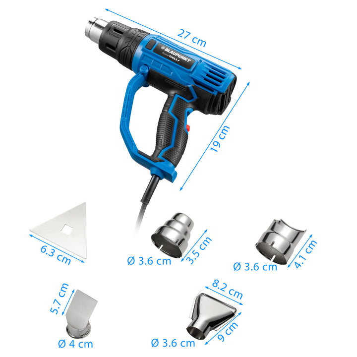 Pistol termic Blaupunkt, 2000W, control ventilator, interval 350-600°C, HG2010