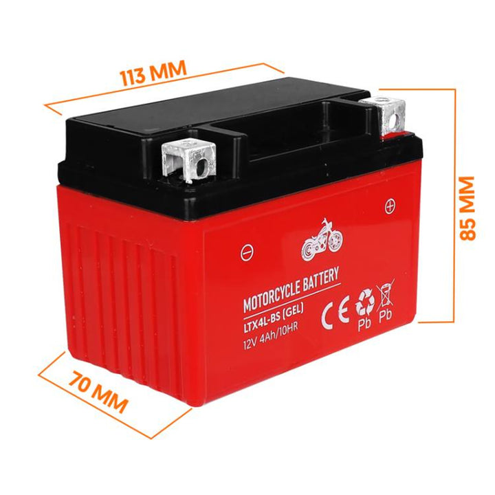 Baterie gel Lamex, motocicletă, 12V, 4Ah, LTX4L-BS