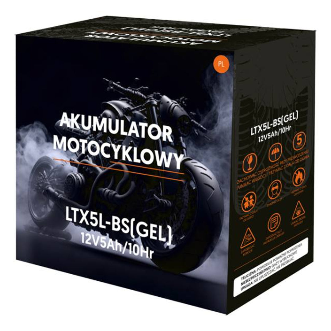 Baterie gel Lamex, motocicletă, 12V, 5Ah, LTX5L-BS