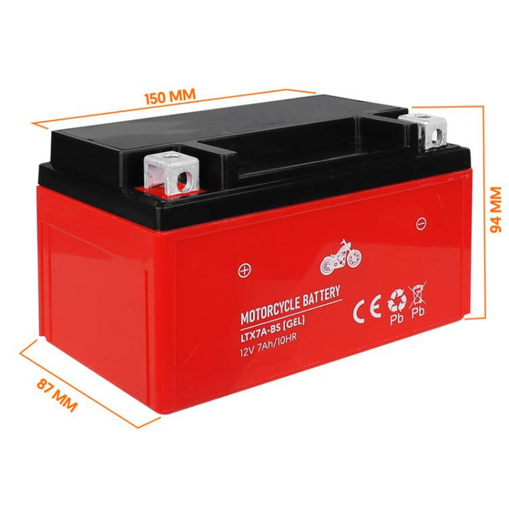 Baterie gel Lamex, motocicletă, 12V, 7Ah, LTX7A-BS