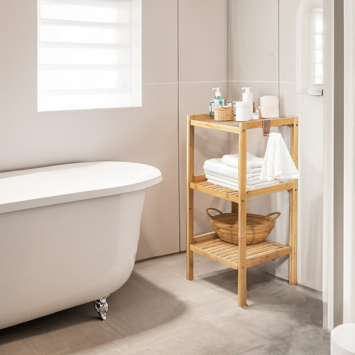Dulap de baie din bambus GreenBlue, 370x330x780mm, 3 rafturi, GB321, 2 bucăți