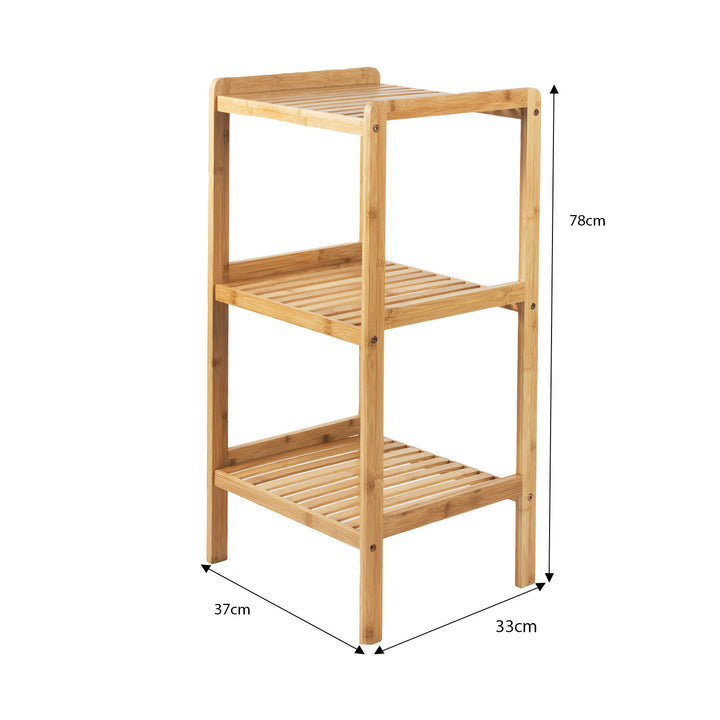 Dulap de baie din bambus GreenBlue, 370x330x780mm, 3 rafturi, GB321, 2 bucăți