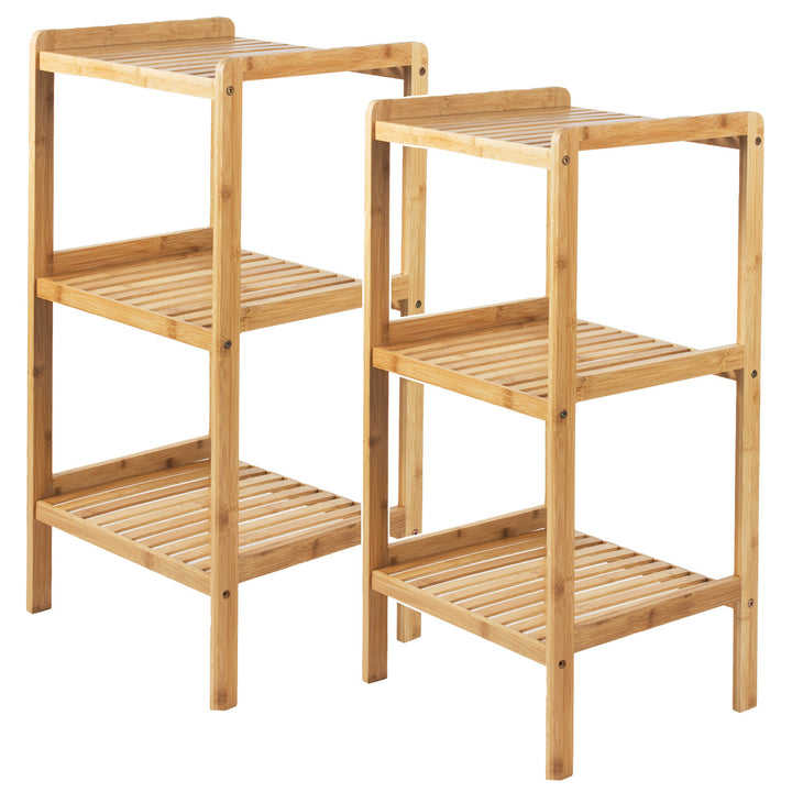 Dulap de baie din bambus GreenBlue, 370x330x780mm, 3 rafturi, GB321, 2 bucăți
