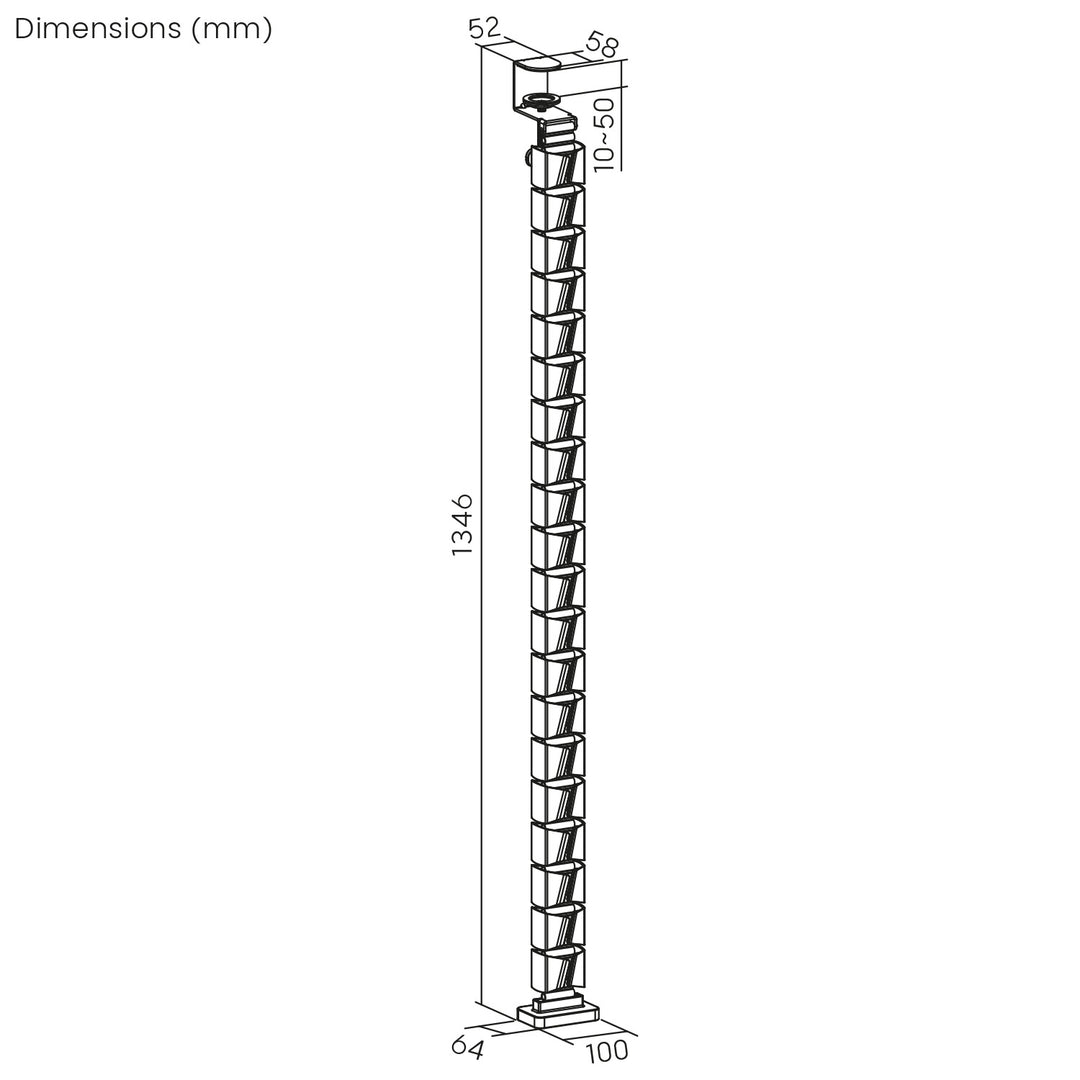Birou de gaming cu raft pentru monitor NanoRS, 50kg max, înălțime 850mm, negru, RS170+Organizator de cabluri / grilă de birou Nano RS, 1345mm, negru și roșu, RS125