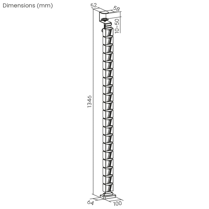 Birou de gaming cu raft pentru monitor NanoRS, 50kg max, înălțime 850mm, negru, RS170+Organizator de cabluri / grilă de birou Nano RS, 1345mm, negru și roșu, RS125