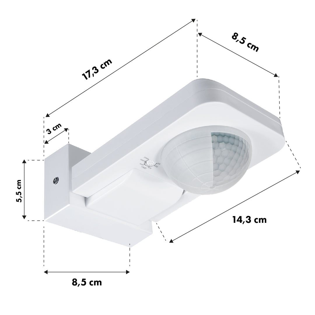 Maclean Detector de mișcare PIR, infraroșu, IP65, max 2000W, MCE243, 2 bucăți