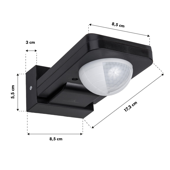 Maclean detector de mișcare PIR, infraroșu, IP65, max 2000W, negru, MCE243 B, 2 bucăți