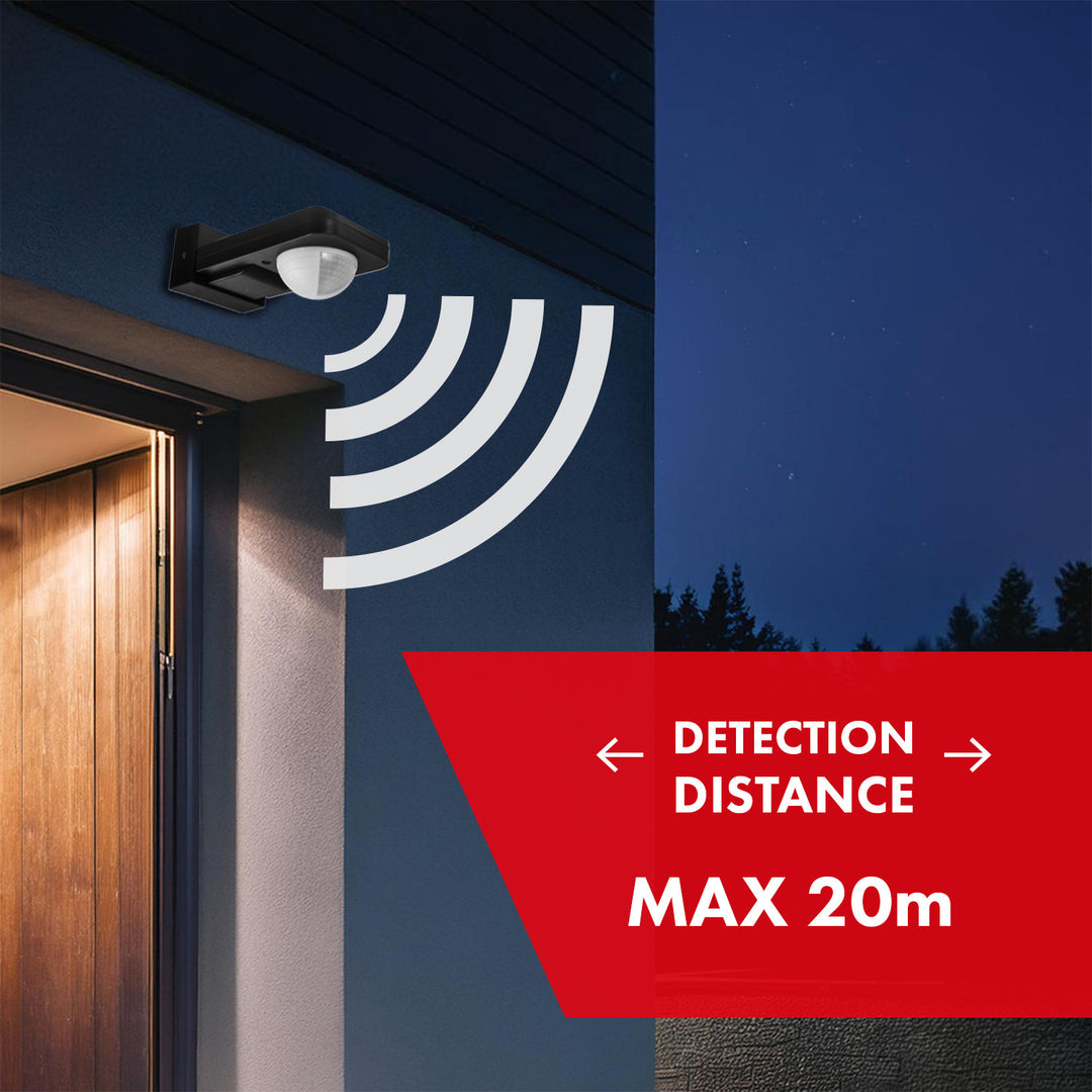Maclean detector de mișcare PIR, infraroșu, IP65, max 2000W, negru, MCE243 B, 2 bucăți