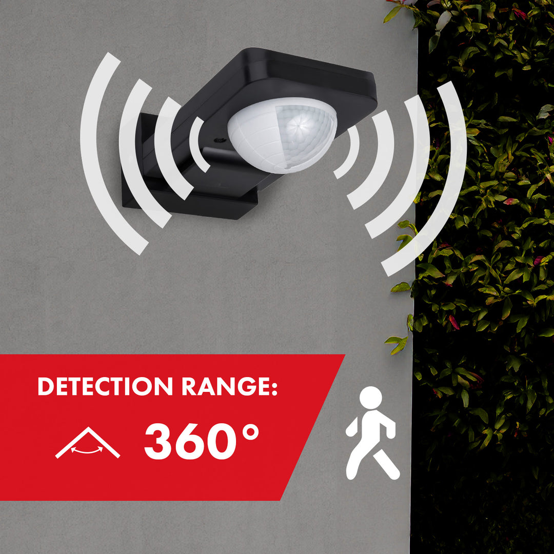 Maclean detector de mișcare PIR, infraroșu, IP65, max 2000W, negru, MCE243 B, 2 bucăți