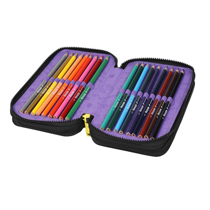 Rucsac școlar 19 L Coolpack Jerry DISNEY STITCH negru + geantă pentru creioane cu trei compartimente CoolPack cu accesorii JUMPER 3 STITCH