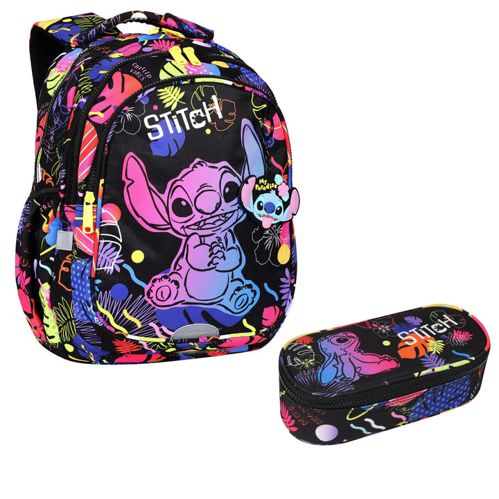Coolpack Jerry DISNEY STITCH 19 L rucsac școlar negru + CoolPack Campus Disney Stitch servietă ovală pentru creioane școlare F062886