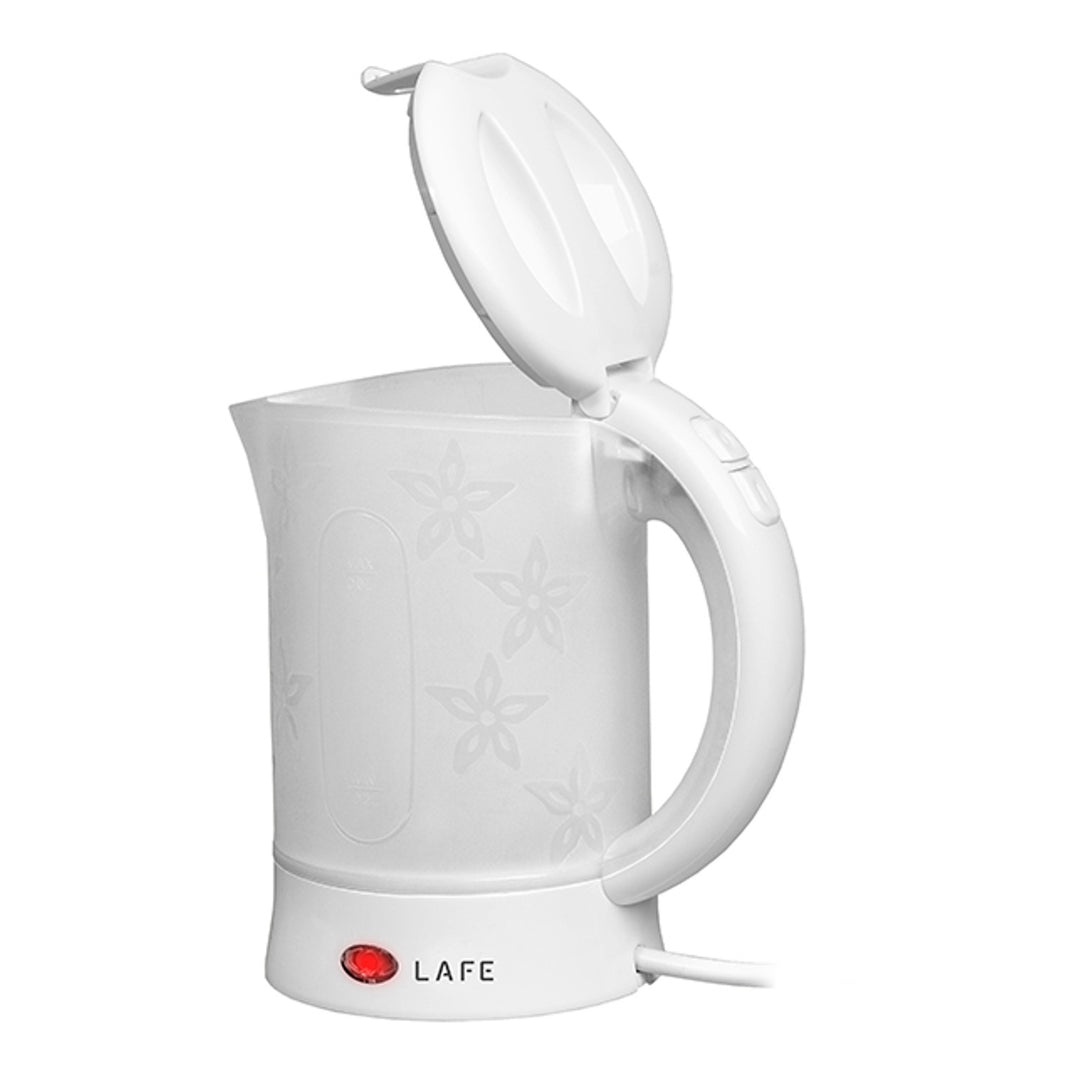 Fierbător electric Lafe, turistic, 600W, capacitate 0.6l, 2 căni, 2 linguri, alb, Scandi