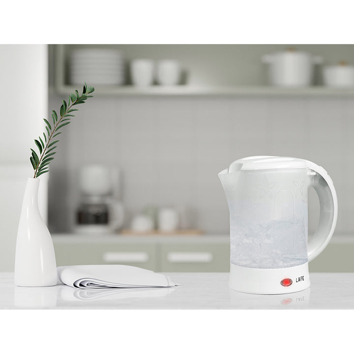 Fierbător electric Lafe, turistic, 600W, capacitate 0.6l, 2 căni, 2 linguri, alb, Scandi