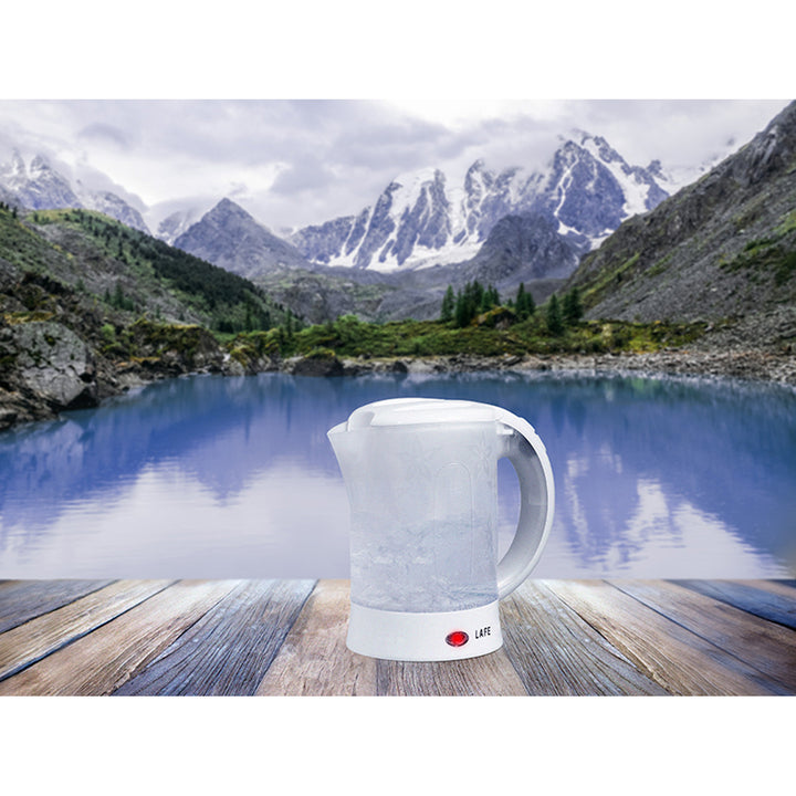 Fierbător electric Lafe, turistic, 600W, capacitate 0.6l, 2 căni, 2 linguri, alb, Scandi