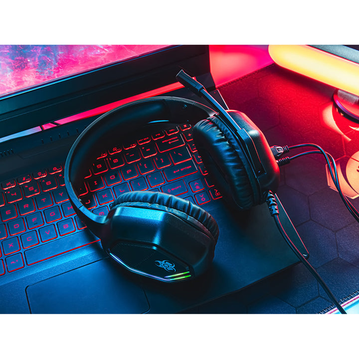 Căști de gaming Tracer, retroiluminare RGB, microfon pliabil, Gamezone GZ X3