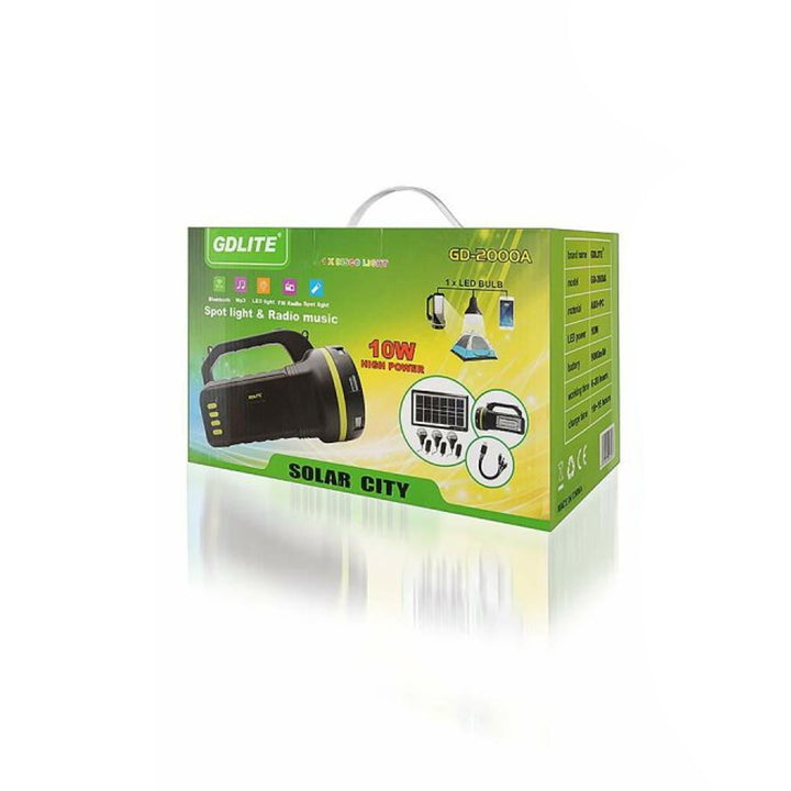 Lanternă solară multifuncțională Verna, 6in1, powerbank, panou solar, lampă, lumini LED, difuzor+radio, Tur000008