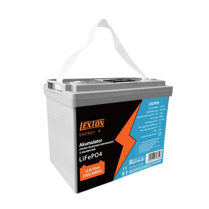 Baterie Lexton litiu-fier-fosfat LiFePo4, cu BMS, 12.8V, 70Ah, LXLFP70