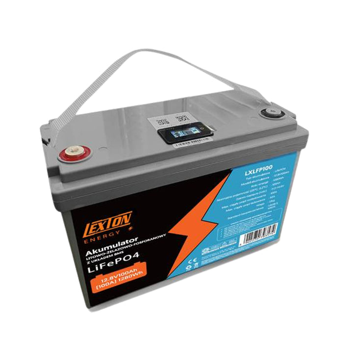 Baterie Lexton litiu-fier-fosfat LiFePo4, cu BMS, 12.8V, 100Ah, LXLFP100