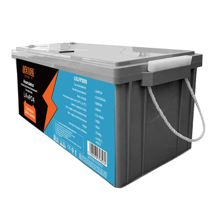 Baterie LiFePo4 Lexton litiu-fier-fosfat, cu BMS, 12.8V, 200Ah, LXLFP200