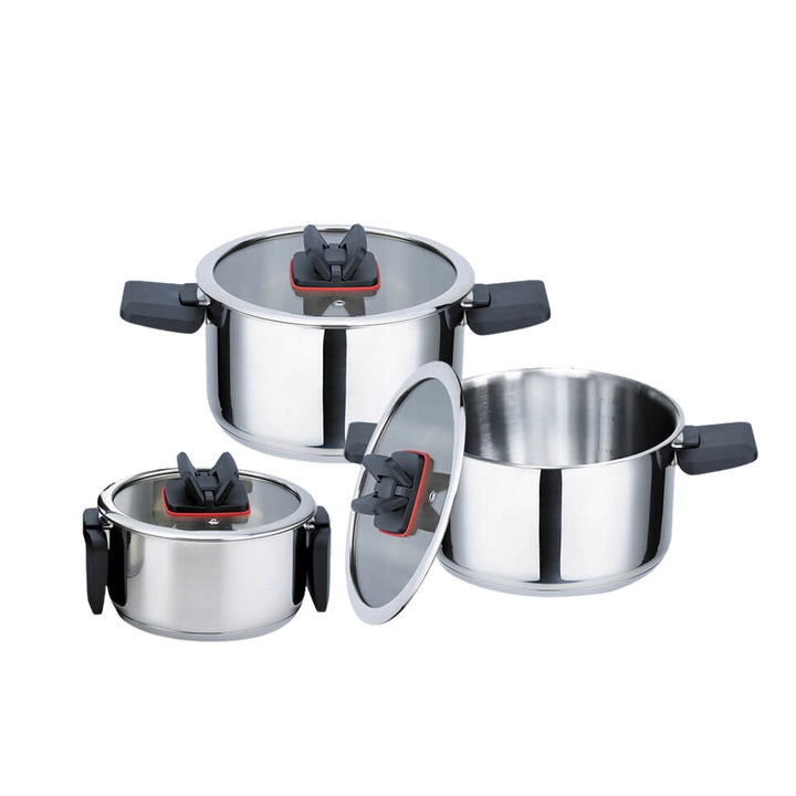 Set oale Maestro, 6 piese, oțel inoxidabil, mânere pliabile, MR-3531-6