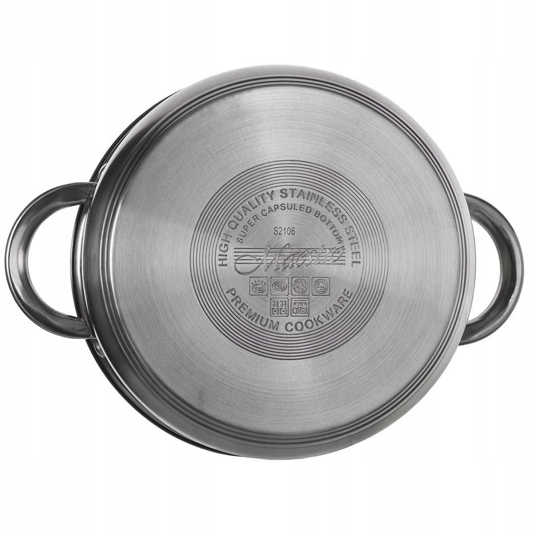Set de ustensile de gătit Maestro din 9 piese 1,5L, 2L, 3L, 5L, oțel inoxidabil, se spală în mașina de spălat vase, potrivit pentru toate tipurile de aragazuri, plită, MR-2021
