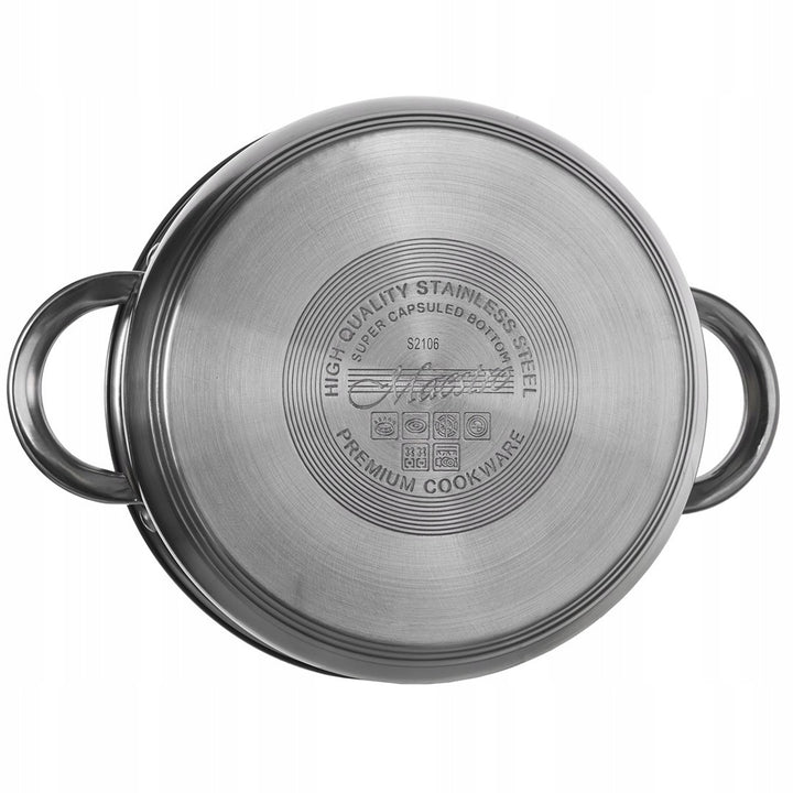 Set de ustensile de gătit Maestro din 9 piese 1,5L, 2L, 3L, 5L, oțel inoxidabil, se spală în mașina de spălat vase, potrivit pentru toate tipurile de aragazuri, plită, MR-2021