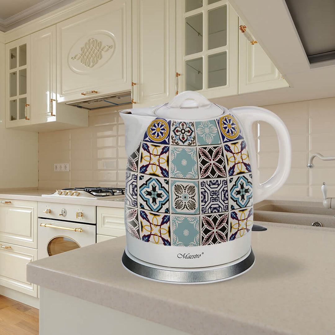 Ceainic ceramic Maestro, fără fir, 1200W, capacitate 1,5l, MR-066-Porto