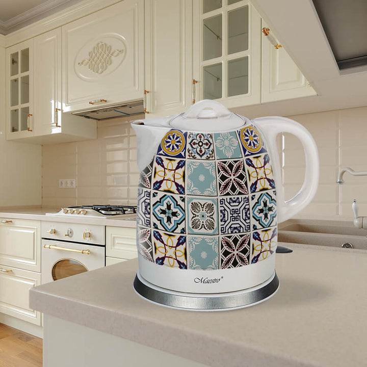 Ceainic ceramic Maestro, fără fir, 1200W, capacitate 1,5l, MR-066-Porto