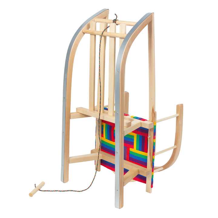 GreenBlue sanie din lemn, spătar, scaun textil, cablu, până la 100 kg, GB154