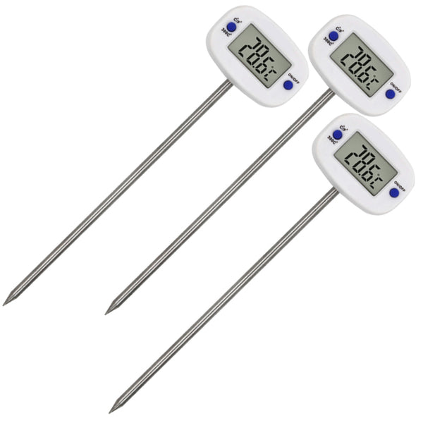 Termometru/sondă pentru alimente, verde-albastru, lungime sondă 15 cm, interval de temperatură -50°C până la +300°C, precizie 0,1°C, GB382, 3 bucăți
