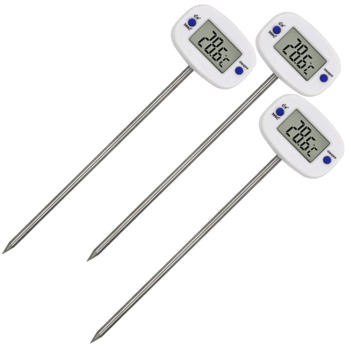 Termometru/sondă pentru alimente, verde-albastru, lungime sondă 15 cm, interval de temperatură -50°C până la +300°C, precizie 0,1°C, GB382, 3 bucăți
