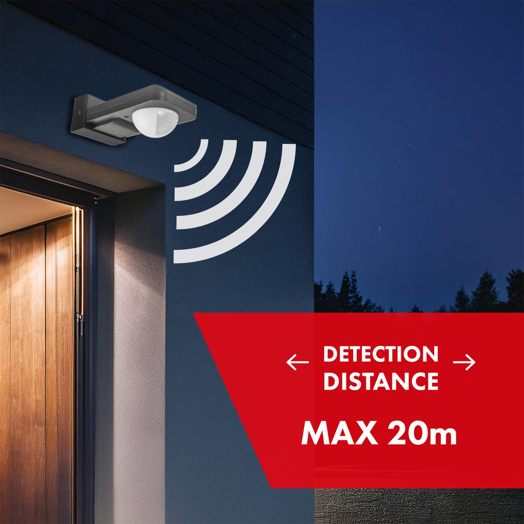 Maclean Detector de mișcare PIR, infraroșu, IP65, max 2000W, MCE243 GR, 2 bucăți