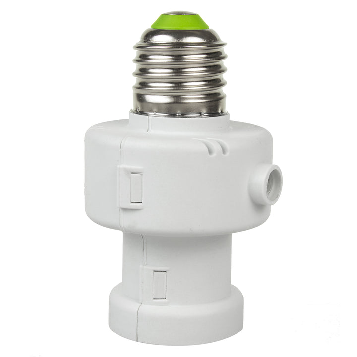 Suport de bec Maclean, E27, max. 100W, cu senzor de amurg, temporizator, alb, MCE21W, 2 bucăți