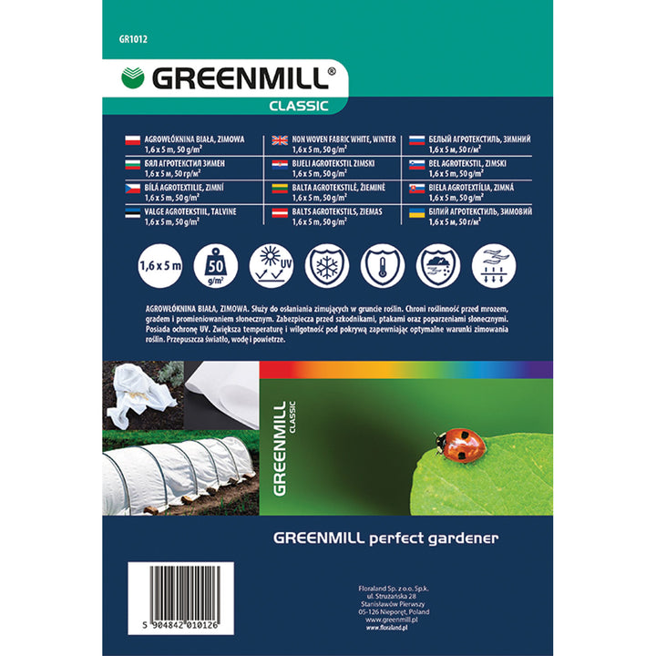 Greenmill agro-textil, iarnă, 50g, 1.6x5m, alb, GR1012