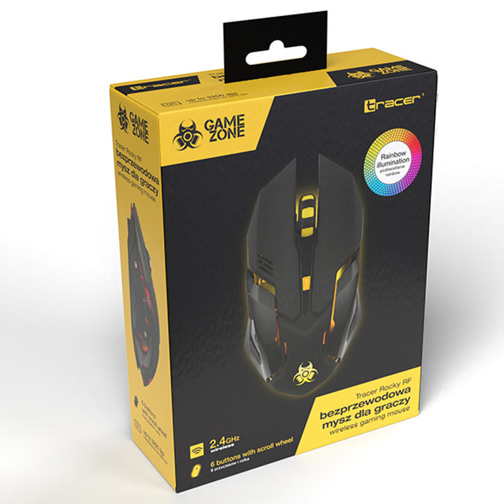 Mouse de gaming Tracer, wireless, baterie 500mAh, 3200 DPI, Gamezone Rocky RF Nano