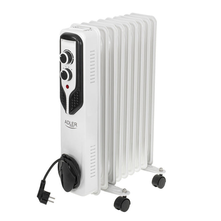 Încălzitor de ulei Adler, 9 aripioare, putere 2000W, 3 niveluri de încălzire, alb, AD 7816