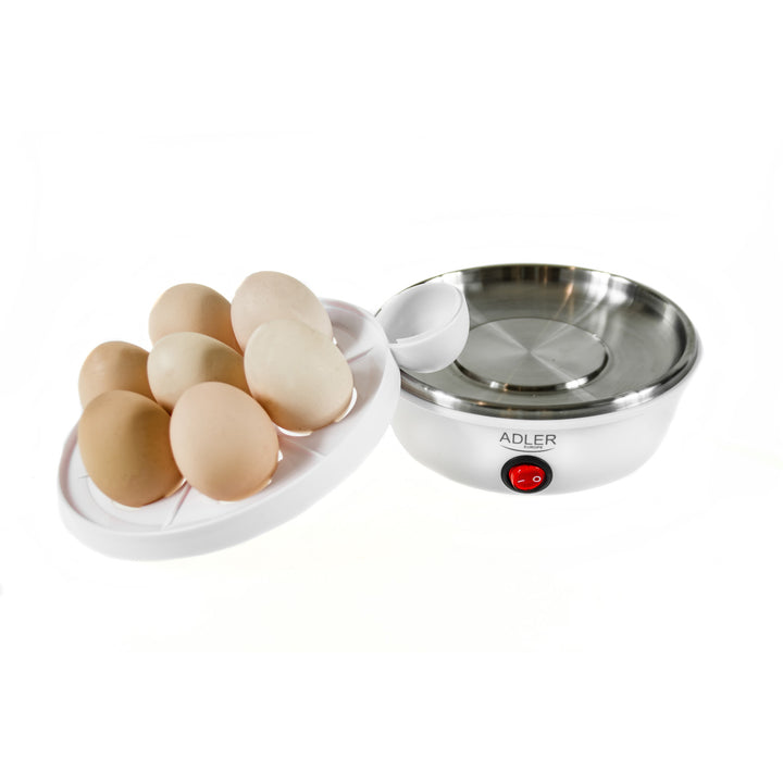 Cuptor de ouă automat Adler, pentru 7 ouă, putere 450W, alb, AD 4459