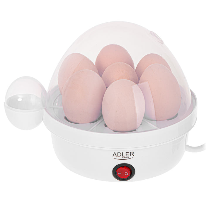 Cuptor de ouă automat Adler, pentru 7 ouă, putere 450W, alb, AD 4459