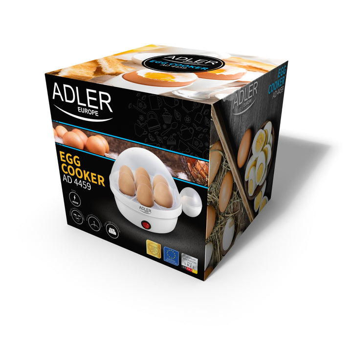 Cuptor de ouă automat Adler, pentru 7 ouă, putere 450W, alb, AD 4459