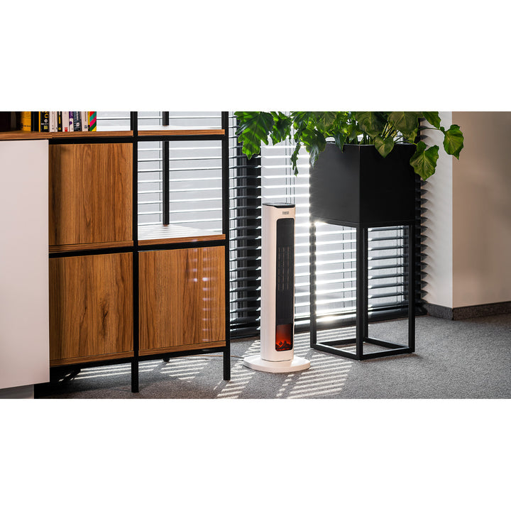 Încălzitor cu ventilator cu coloană Teesa, cu funcție de imitație de șemineu, trei moduri de funcționare, două niveluri de încălzire, telecomandă, TSA8052