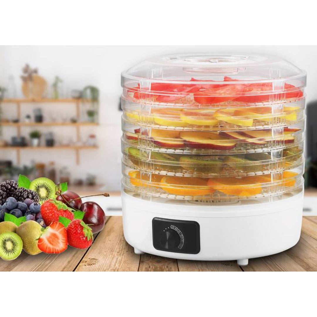 Uscător pentru ciuperci, legume, fructe, carne LTC, putere reglabilă, bază antiderapantă, 5 tăvi, lavabil în mașina de spălat vase, LXSR003