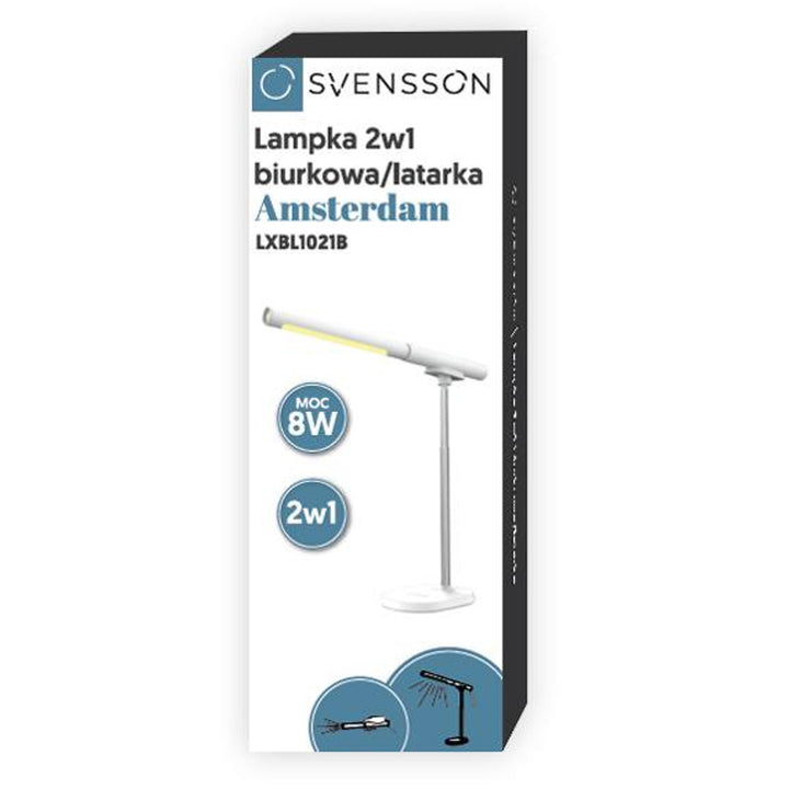 Lampă de birou / lanternă Svensson, 2 în 1, putere 8W, încărcare USB-C, control al luminozității, LXBL1021B