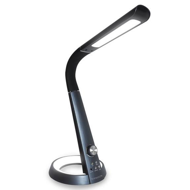 Lampă de birou Svensson, 450 Lumen, 8W putere, trei temperaturi ale luminii, funcție de încărcare a dispozitivului mobil, bază RGB, LXBL1063