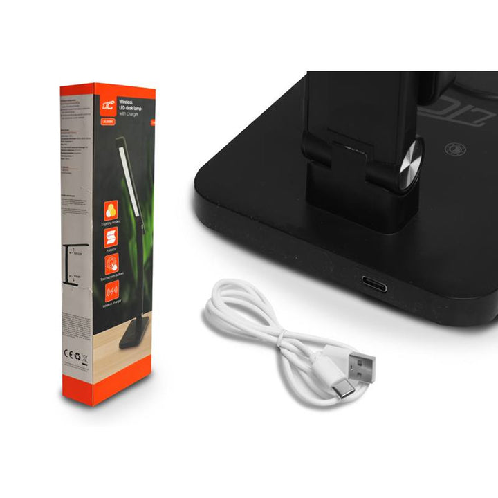 Lampă de birou LTC, LED 10W, trei temperaturi ale luminii, încărcare inductivă, panou tactil, LXL0099C