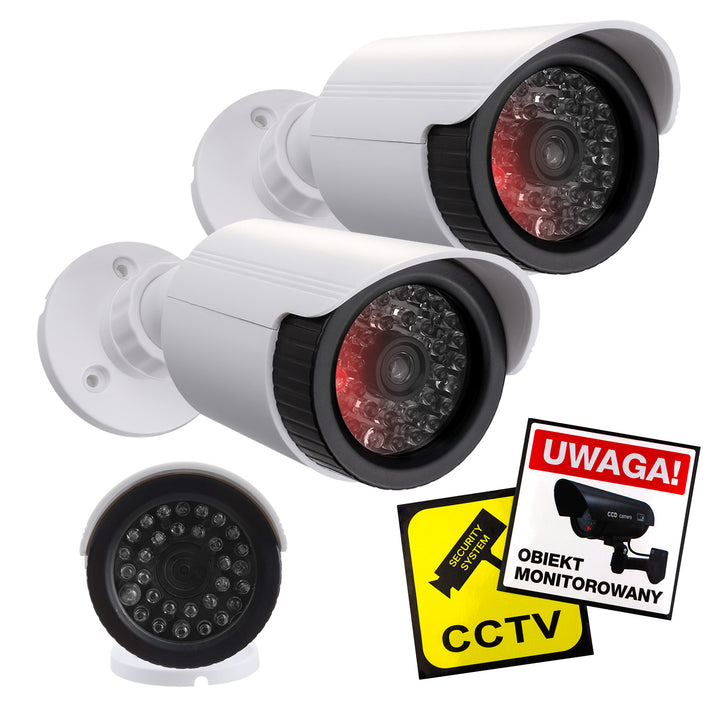 Set de două camere tubulare false, LED-uri IR, albe, alimentare 2xAA (nu este inclusă), ABS, IR1800 WT