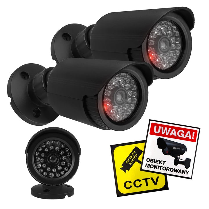 Set de două camere tubulare false, LED-uri IR, negru, alimentare 2xAA (nu este inclusă), ABS, IR1800 BT