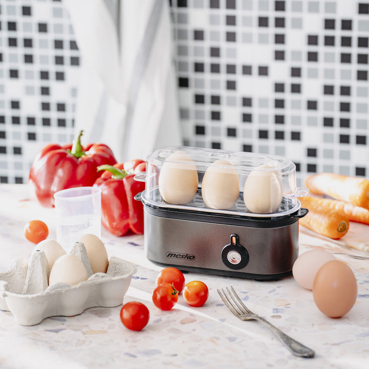 Fierbător de ouă Mesko pentru 3 ouă, putere 210W, etapă de gătit selectabilă, indicator luminos, MS 4485