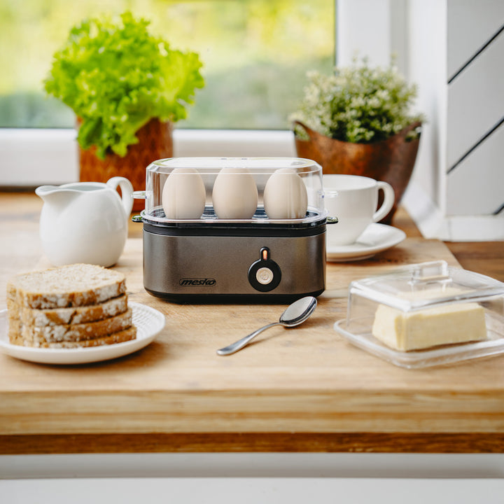 Fierbător de ouă Mesko pentru 3 ouă, putere 210W, etapă de gătit selectabilă, indicator luminos, MS 4485