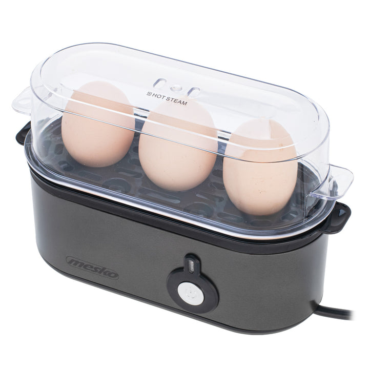 Fierbător de ouă Mesko pentru 3 ouă, putere 210W, etapă de gătit selectabilă, indicator luminos, MS 4485