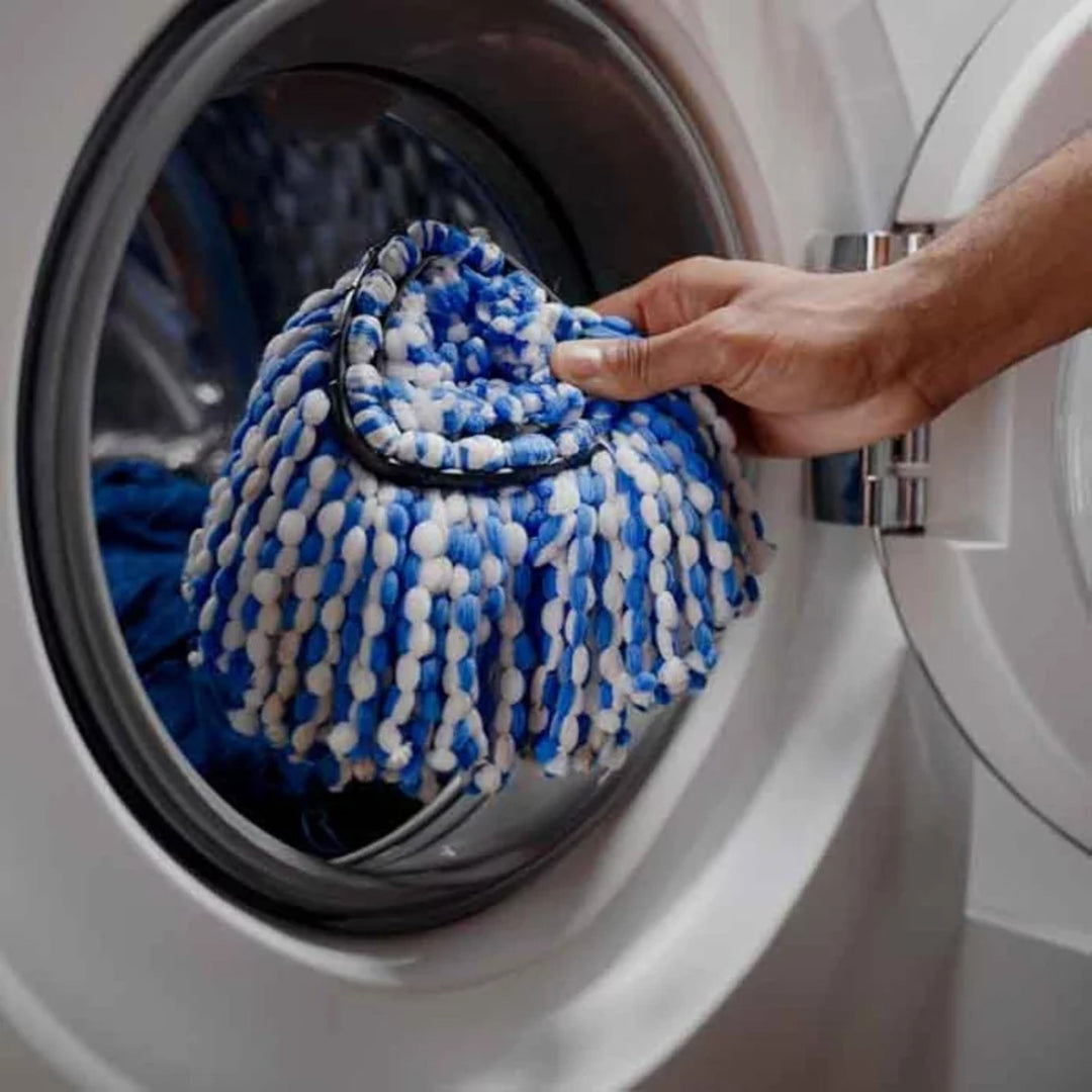 Mop rotativ Vileda, două camere, sistem de centrifugare, bară pliabilă, curățare ușoară a colțurilor, turbo H2prO + cartuș suplimentar